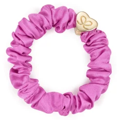 Gold Heart Silk Scrunchie