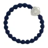 Silver Heart Lock Navy Blue